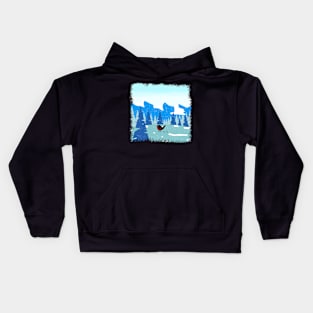 Ice mountain in snow Kids Hoodie